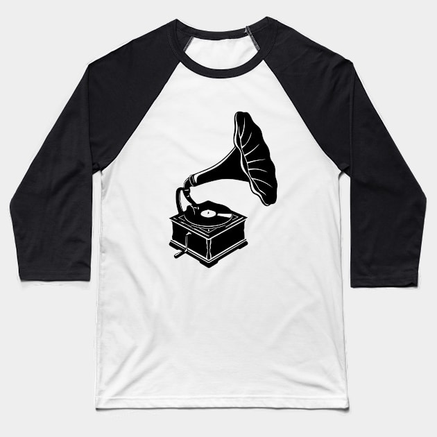 Gramophone Baseball T-Shirt by thriftjd